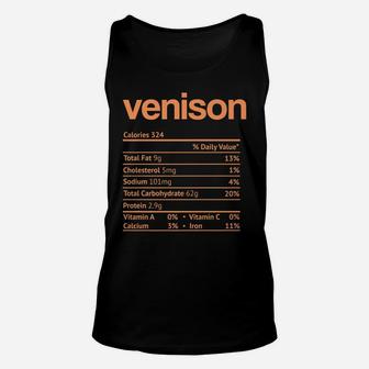 Venison Nutrition Facts Funny Thanksgiving Christmas Food Unisex Tank Top | Crazezy CA