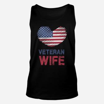Veteran Wife - Spouse Husband American Pride T Shirt Unisex Tank Top | Crazezy AU