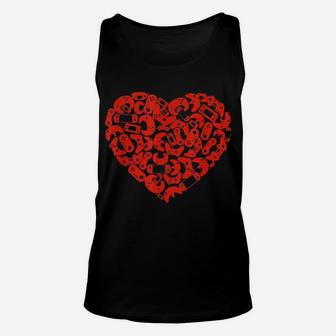 Video Game Controller Heart Valentine's Day Gamer Gaming Unisex Tank Top - Monsterry AU