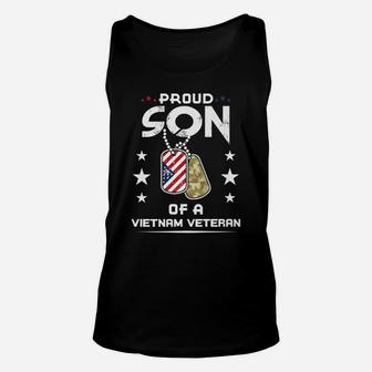 Vietnam Veteran Shirt Proud Son Dog Tag Tee Usa Men Boys Dad Unisex Tank Top | Crazezy