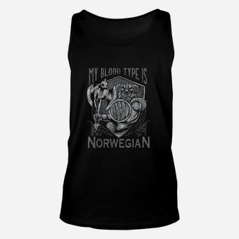 Viking My Blood Type Is Norwegian Unisex Tank Top | Crazezy CA