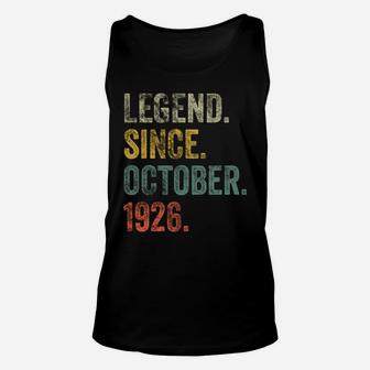 Vintage 1926 95Th Birthday Legend Since October 1926 Sweatshirt Unisex Tank Top | Crazezy