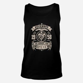 Vintage 1958 Geburtstags-Legenden Unisex TankTop, Retro Design Unisex Schwarz - Seseable