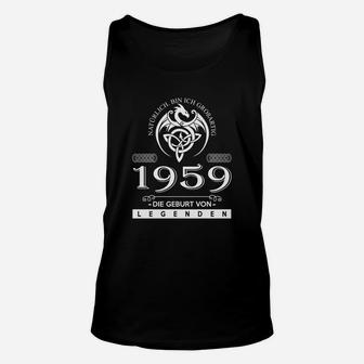 Vintage 1959 Geburtsjahr Legenden Unisex TankTop, Retro Design Schwarz - Seseable