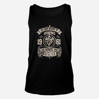 Vintage 1961 Geburtsjahr Legenden Unisex TankTop, Retro Design - Seseable