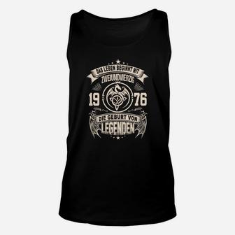 Vintage 1976 Geburt von Legenden Unisex TankTop, Retro Style Schwarzes Tee - Seseable