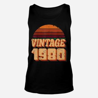 Vintage 1980, 40Th Birthday,, 40 Years Old Unisex Tank Top - Monsterry