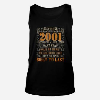 Vintage 2001 October 20 Years Old 20Th Birthday Unisex Tank Top | Crazezy