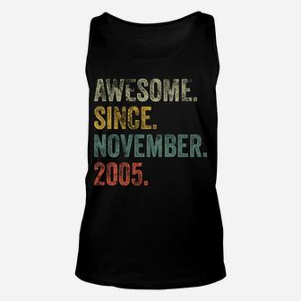Vintage 2005 16Th Birthday Awesome Since November 2005 Unisex Tank Top | Crazezy DE