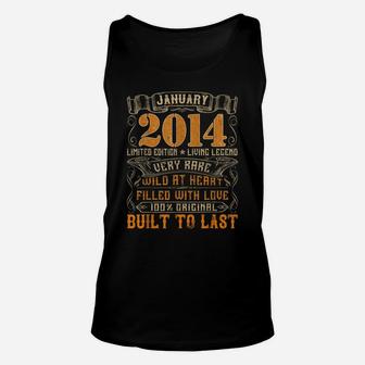 Vintage 2014 January Shirt 7 Years Old 7Th Birthday Gift Unisex Tank Top | Crazezy UK