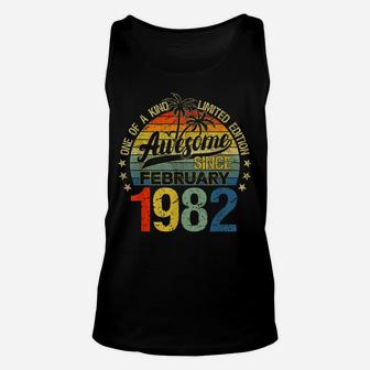Vintage 40 Years Old February 1982 Decorations 40Th Birthday Unisex Tank Top | Crazezy
