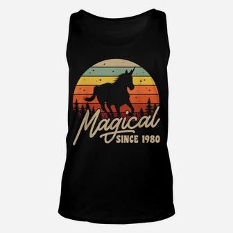 Vintage 40Th Birthday Gift Magical Since 1980 Bday Party Unisex Tank Top | Crazezy DE