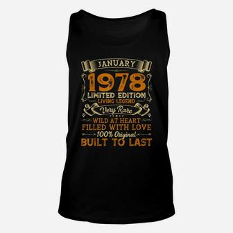 Vintage 43Th Birthday January 1978 Shirt 43 Years Old Gift Unisex Tank Top | Crazezy