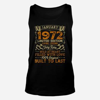 Vintage 49Th Birthday January 1972 Shirt 49 Years Old Gift Unisex Tank Top | Crazezy UK