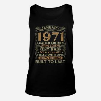 Vintage 50 Years Old January 1971 50Th Birthday Gift Ideas Unisex Tank Top | Crazezy UK