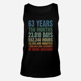 Vintage 63Rd Birthday 63 Years Wedding Anniversary Countdown Sweatshirt Unisex Tank Top | Crazezy
