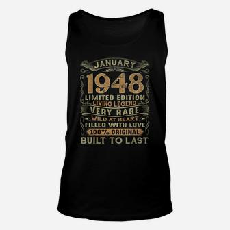 Vintage 73 Years Old January 1948 73Rd Birthday Gift Ideas Unisex Tank Top | Crazezy DE
