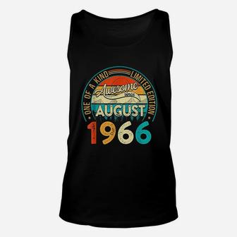 Vintage Awesome Since August 1966 55 Years Old Birthday Unisex Tank Top | Crazezy