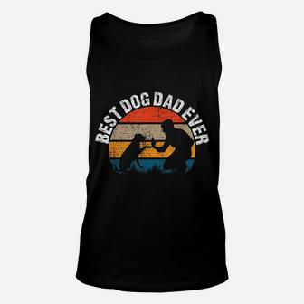Vintage Best Dog Dad Ever Retro Fist Pump Puppy Doggy Unisex Tank Top | Crazezy