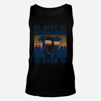 Vintage Best Pitbull Dad Ever Funny Pit Bull Dog Lovers Gift Unisex Tank Top | Crazezy CA