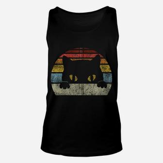 Vintage Black Cat Lover, Retro Style Cats Gift Zip Hoodie Unisex Tank Top | Crazezy