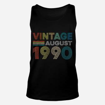 Vintage Born In August 1990 Man Myth Legend 30 Years Old Unisex Tank Top | Crazezy