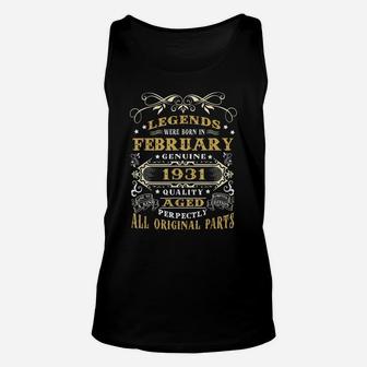 Vintage Born In February 1931 Man Myth Legend 89 Years Old Unisex Tank Top | Crazezy UK