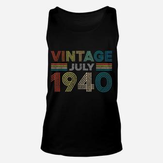 Vintage Born In July 1940 Man Myth Legend 80 Years Old Unisex Tank Top | Crazezy