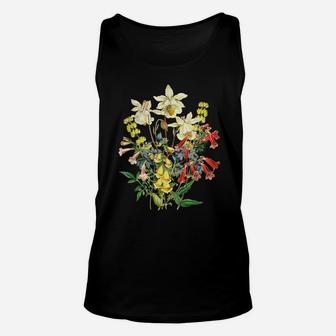 Vintage Botanical Floral Flower Bouquet Shirt Tshirt Unisex Tank Top | Crazezy