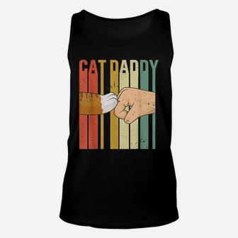 Vintage Cat Daddy Fist Bump Funny Cat Dad Mens Fathers Day Unisex Tank Top | Crazezy AU