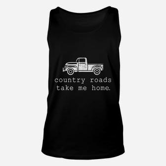 Vintage Country Roads Take Me Home Unisex Tank Top | Crazezy
