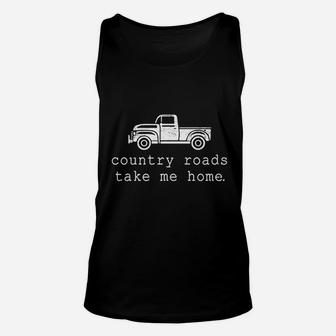 Vintage Country Roads Take Me Home Unisex Tank Top | Crazezy UK