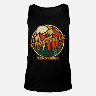 Vintage Crossville, Tennessee Mountain Hiking Souvenir Print Unisex Tank Top | Crazezy