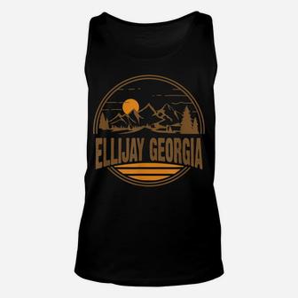 Vintage Ellijay, Georgia Mountain Hiking Souvenir Print Unisex Tank Top | Crazezy