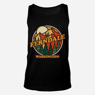 Vintage Ferndale, Washington Mountain Hiking Souvenir Print Unisex Tank Top | Crazezy CA