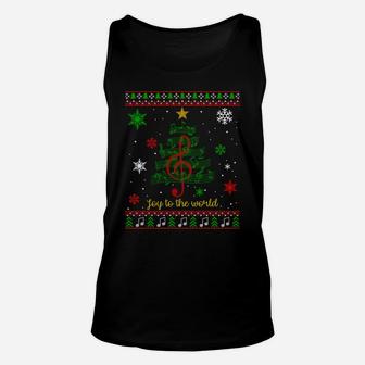 Vintage Gift Choir Musician Tree Ugly Christmas Sweater Sweatshirt Unisex Tank Top | Crazezy