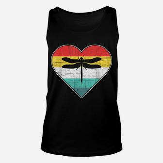 Vintage Heart Dragonfly Valentine Fathers Day Christmas Gift Unisex Tank Top | Crazezy DE