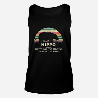 Vintage Hippo Funny Definition Hippopotamus Gift Unisex Tank Top | Crazezy CA