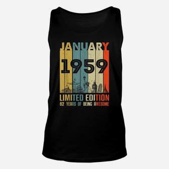 Vintage January 1959 Classic 62 Yrs Old 62Nd Birthday Gift Unisex Tank Top | Crazezy