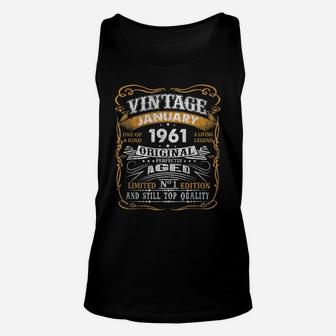 Vintage January 1961 Shirt 60 Years Old 60Th Birthday Gift Unisex Tank Top | Crazezy AU