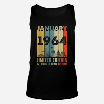 Vintage January 1964 Classic 57 Yrs Old 57Th Birthday Gift Unisex Tank Top | Crazezy DE