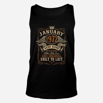 Vintage January 1972 Shirt 49 Years Old 49Th Birthday Gift Unisex Tank Top | Crazezy CA