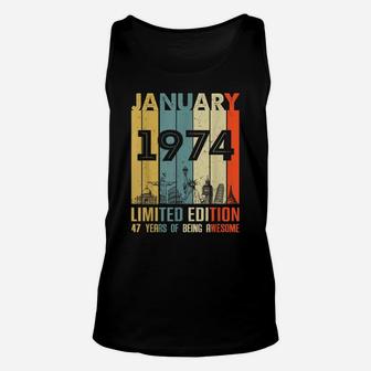 Vintage January 1974 Classic 47 Yrs Old 47Th Birthday Gift Unisex Tank Top | Crazezy