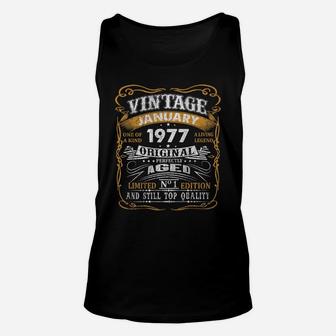 Vintage January 1977 Shirt 44 Years Old 44Th Birthday Gift Unisex Tank Top | Crazezy DE