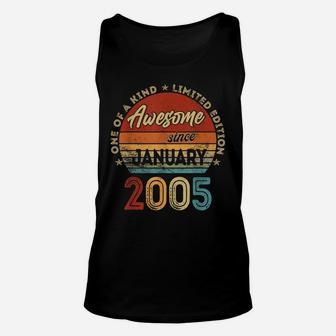 Vintage January 2005 Retro 17 Year Old 17Th Birthday Gift Unisex Tank Top | Crazezy CA