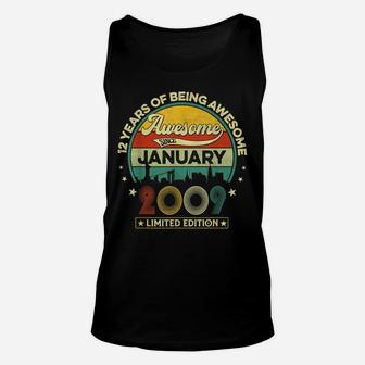 Vintage January 2009 Retro 12Th Birthday 12 Years Old Gift Unisex Tank Top | Crazezy