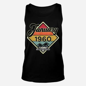 Vintage January 60 Years Old Gift Classic 1960 Birthday Unisex Tank Top | Crazezy