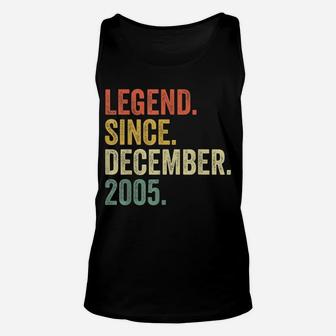 Vintage Legend Since December 2005 16Th Birthday Retro Unisex Tank Top | Crazezy