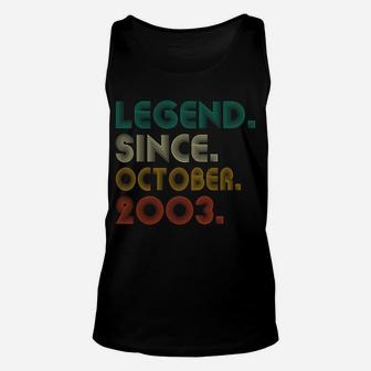Vintage Legend Since October 2003 18Th Birthday 18 Years Old Sweatshirt Unisex Tank Top | Crazezy DE