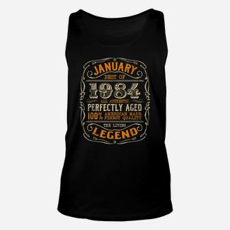 Vintage Legends Born In January 1984 Awesome Birthday Gift Unisex Tank Top | Crazezy DE